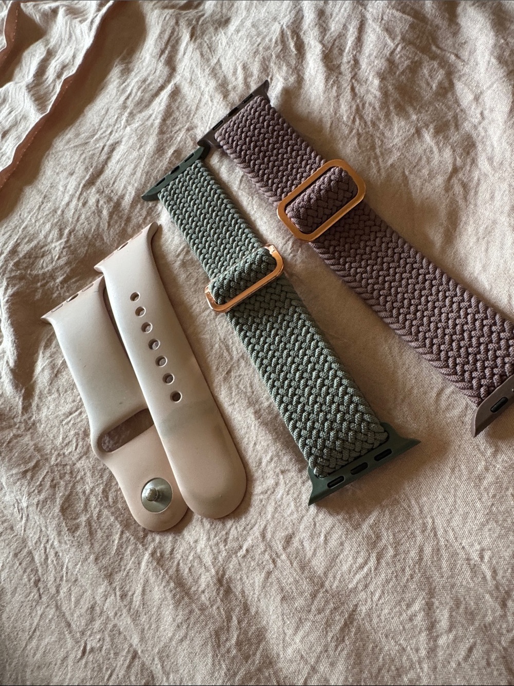 3-Pack Apple Watch Bands - Light Pink, Olive Green & Mauve
